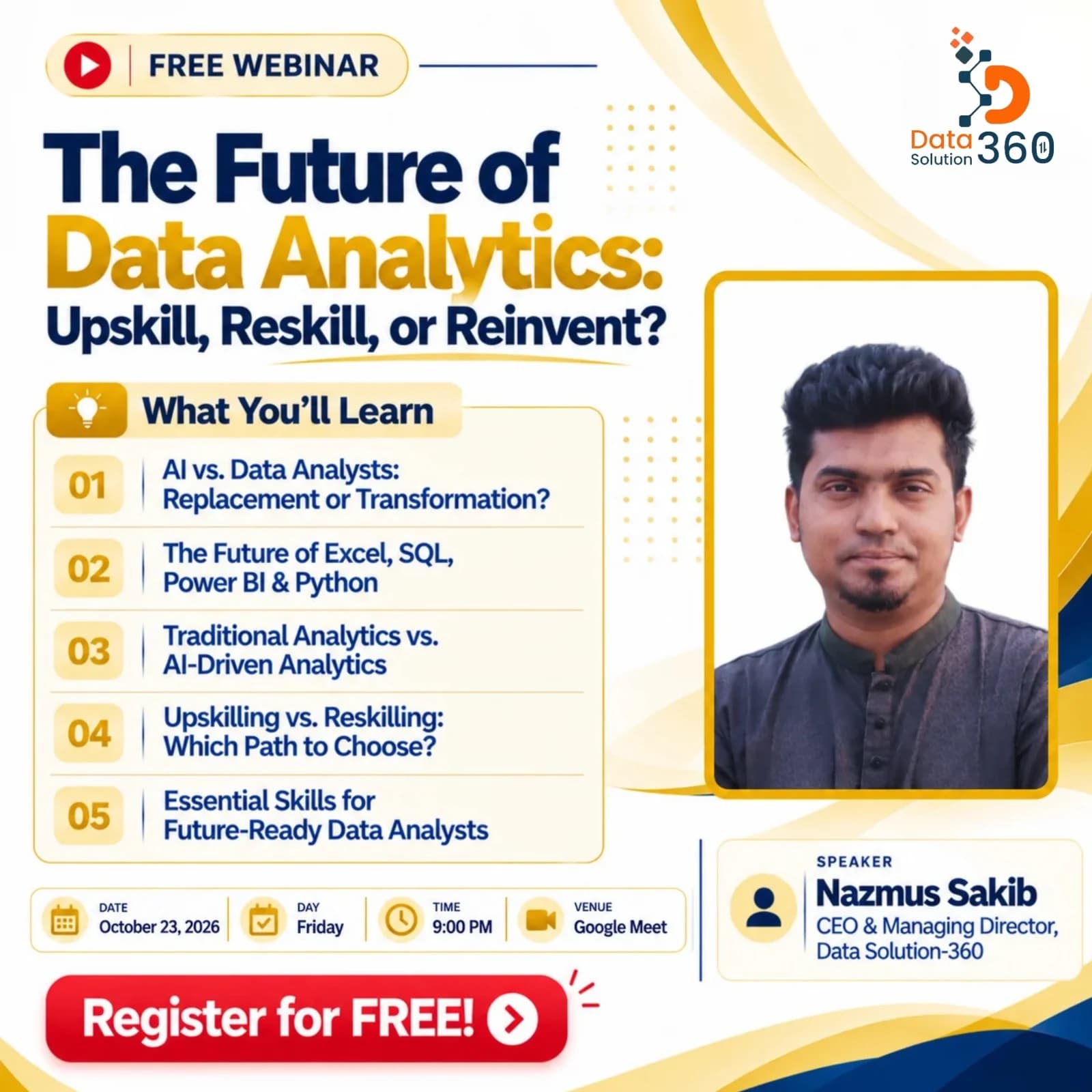 The Future of Data Analytics: Upskill, Reskill, or Reinvent? poster